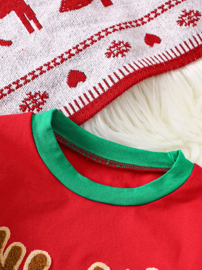 Children's Christmas Reindeer Striped Pajama Set