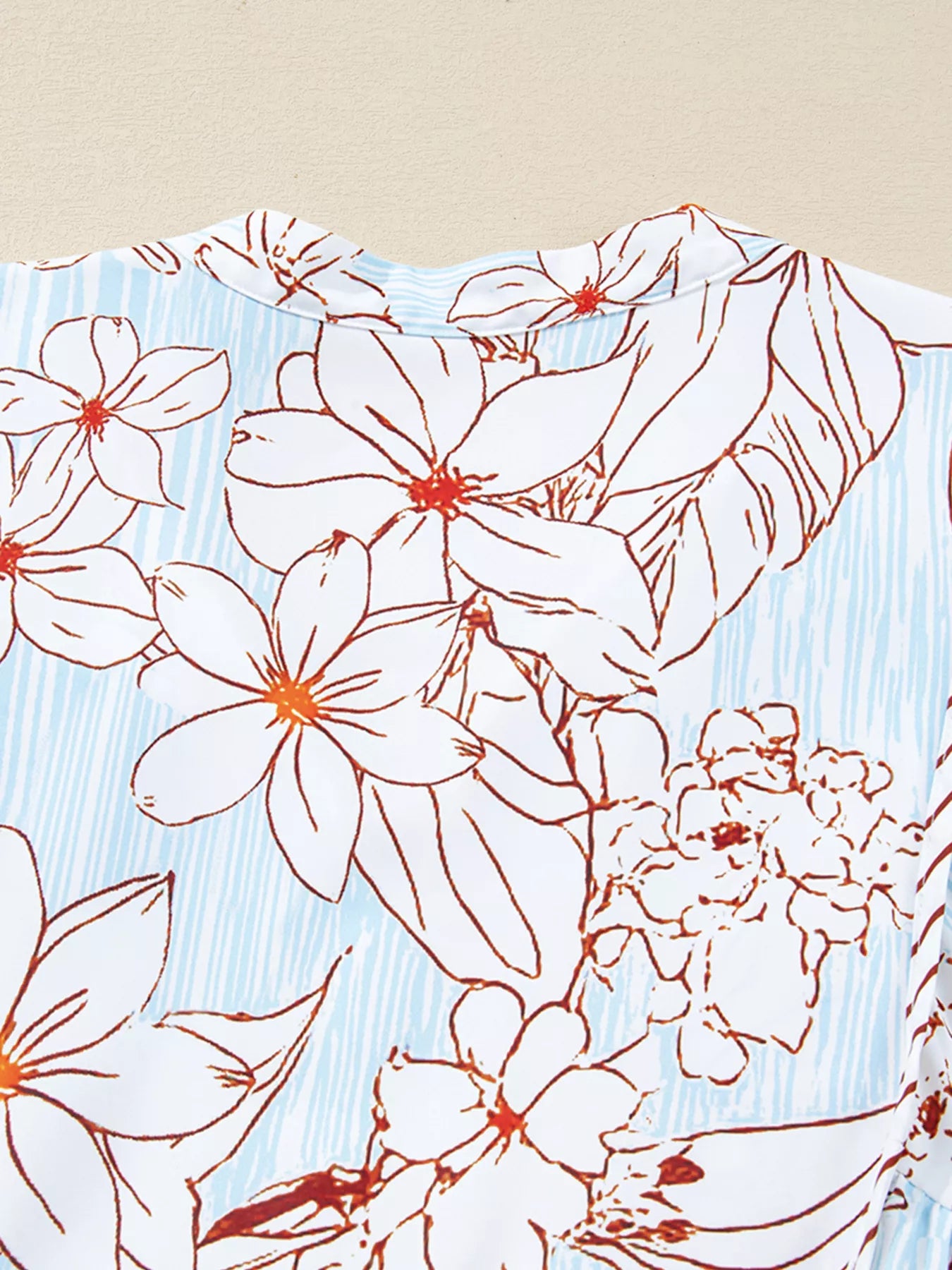 Floral Print Tie Neck Long Sleeve Mini Dress