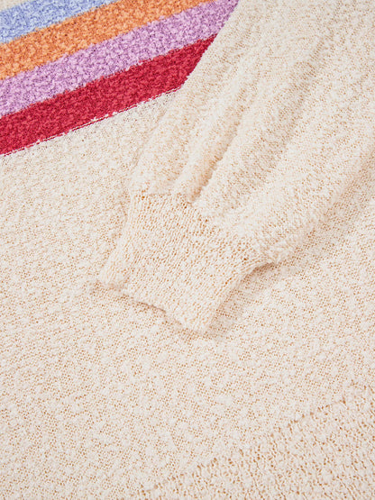 Striped Color Block Loose Sleeve Sweater