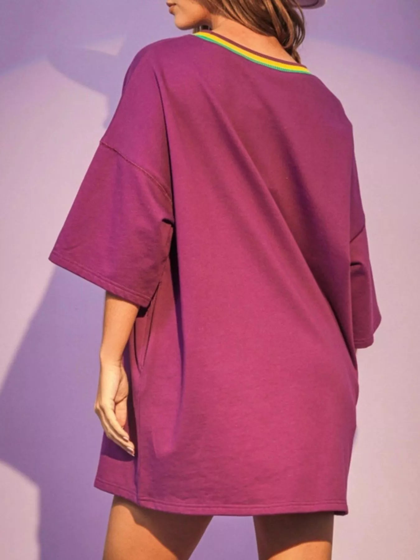 Sequin Round Neck 3/4 Sleeve Dress