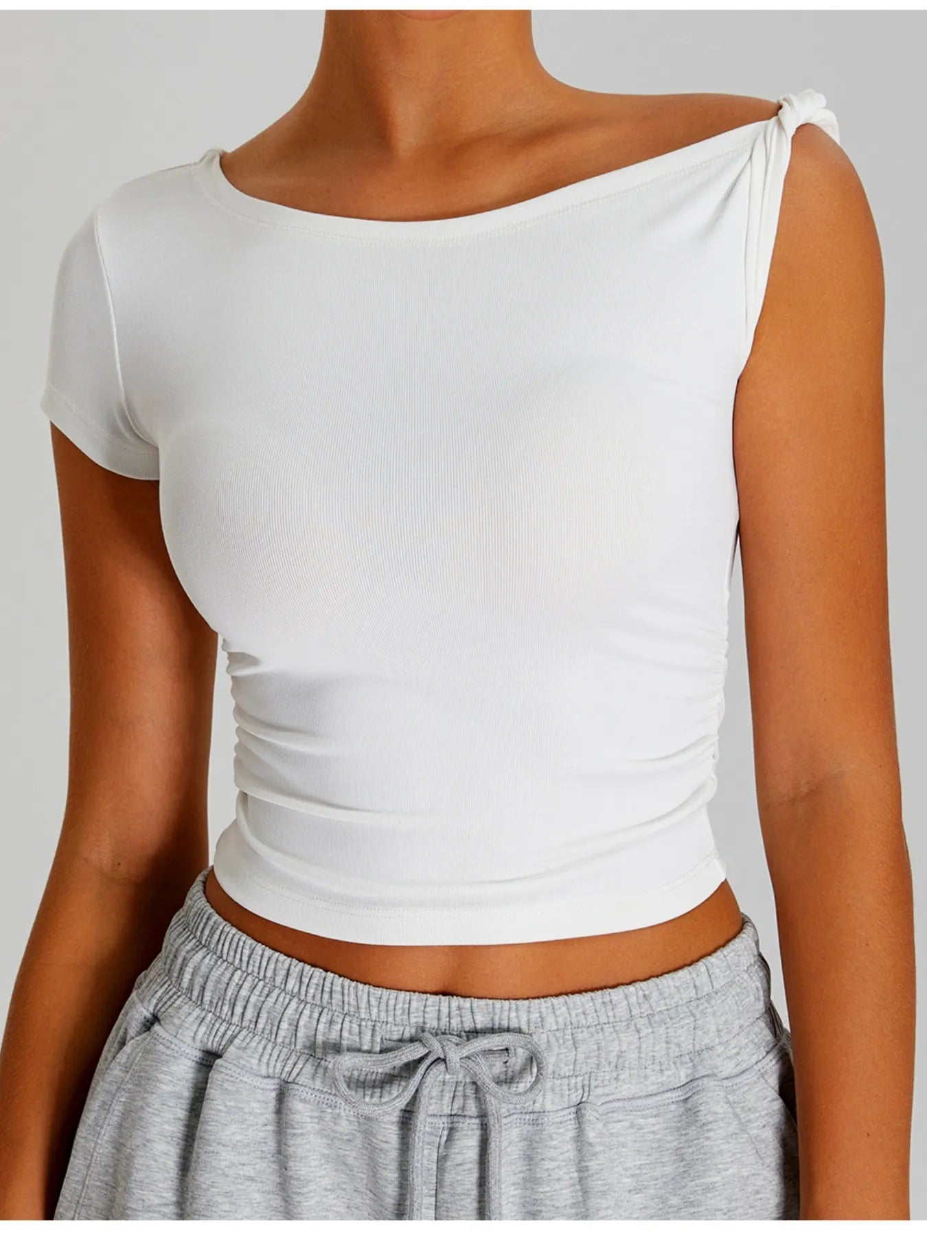 Ruched Side Crop T-Shirt