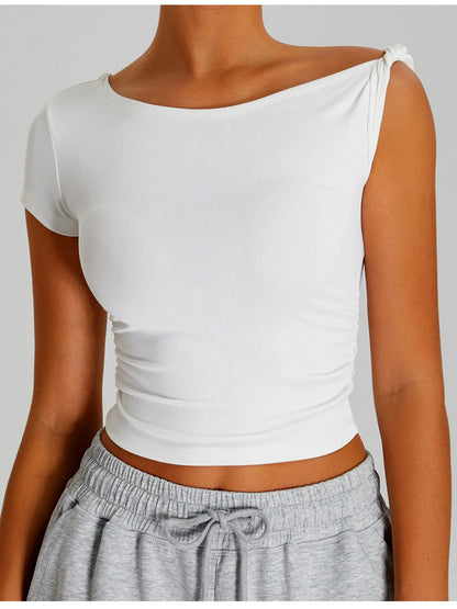 Ruched Side Crop T-Shirt