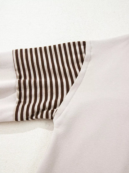 Contrast Striped Long Sleeve Sweatshirt