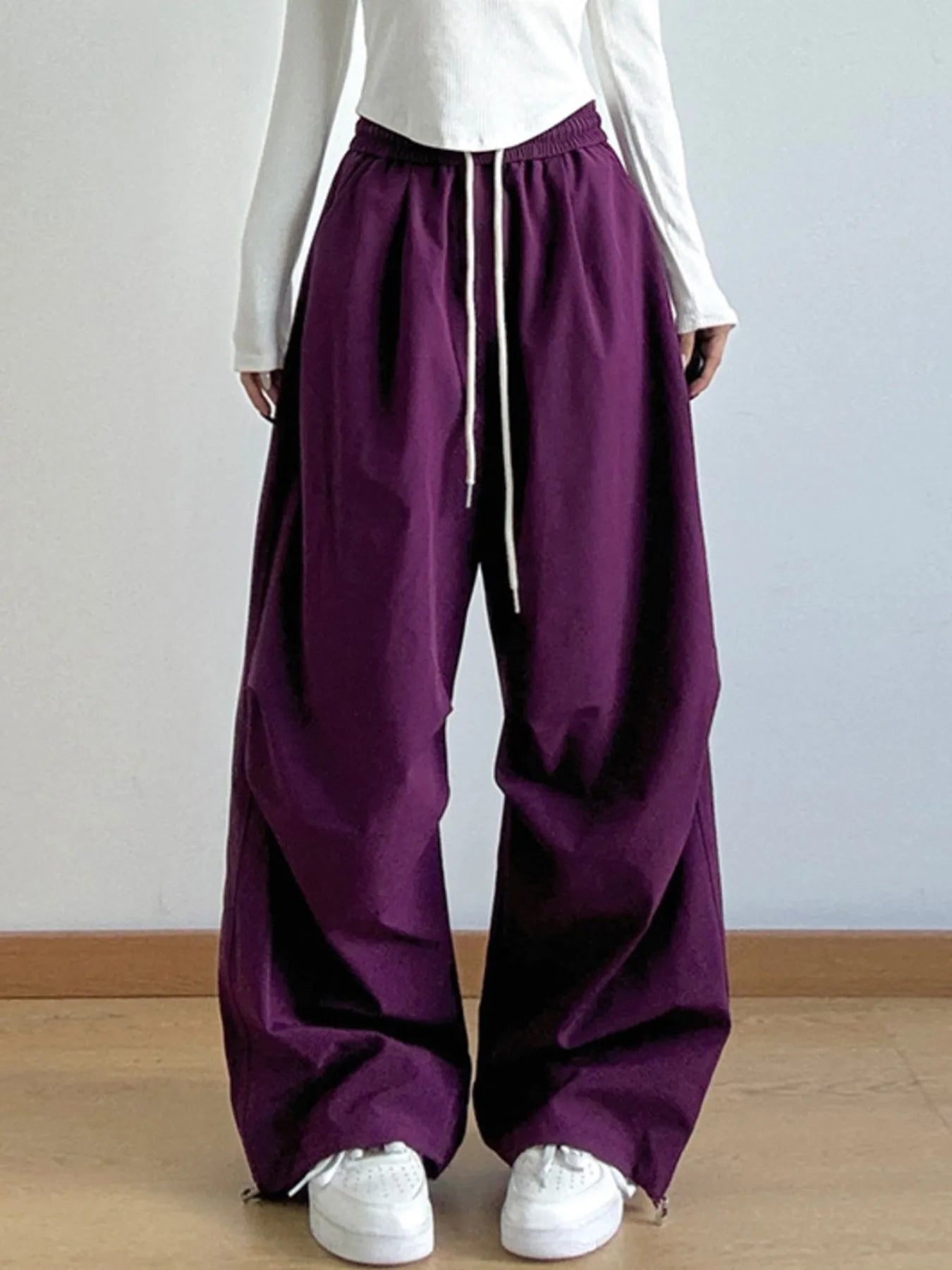 Oversized Wide Leg Drawstring Pants
