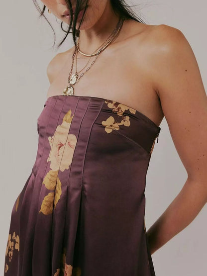 Floral Print Sleeveless Maxi Dress