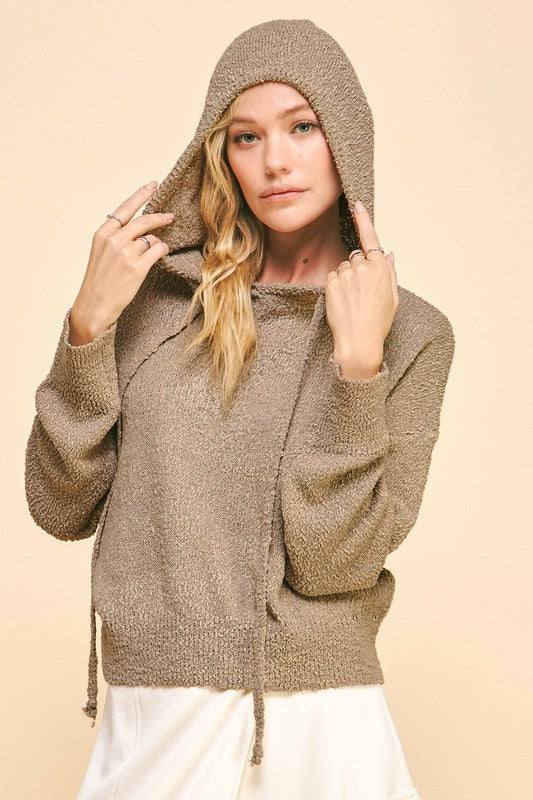 Back To School Sweater - Davi & Dani Drop Shoulder Long Sleeve Hooded Sweater
