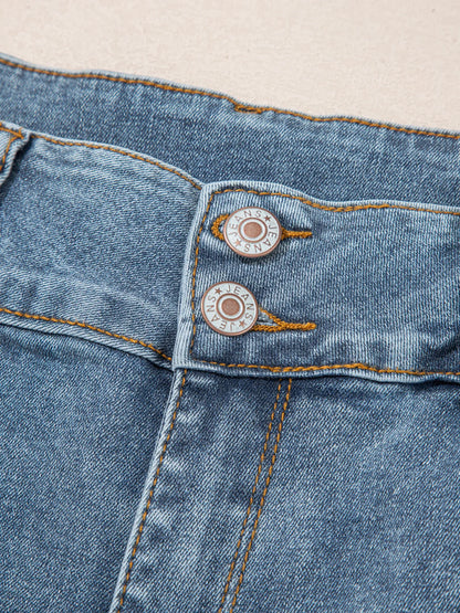 High-Waisted Flare Jeans with Seam Detail
