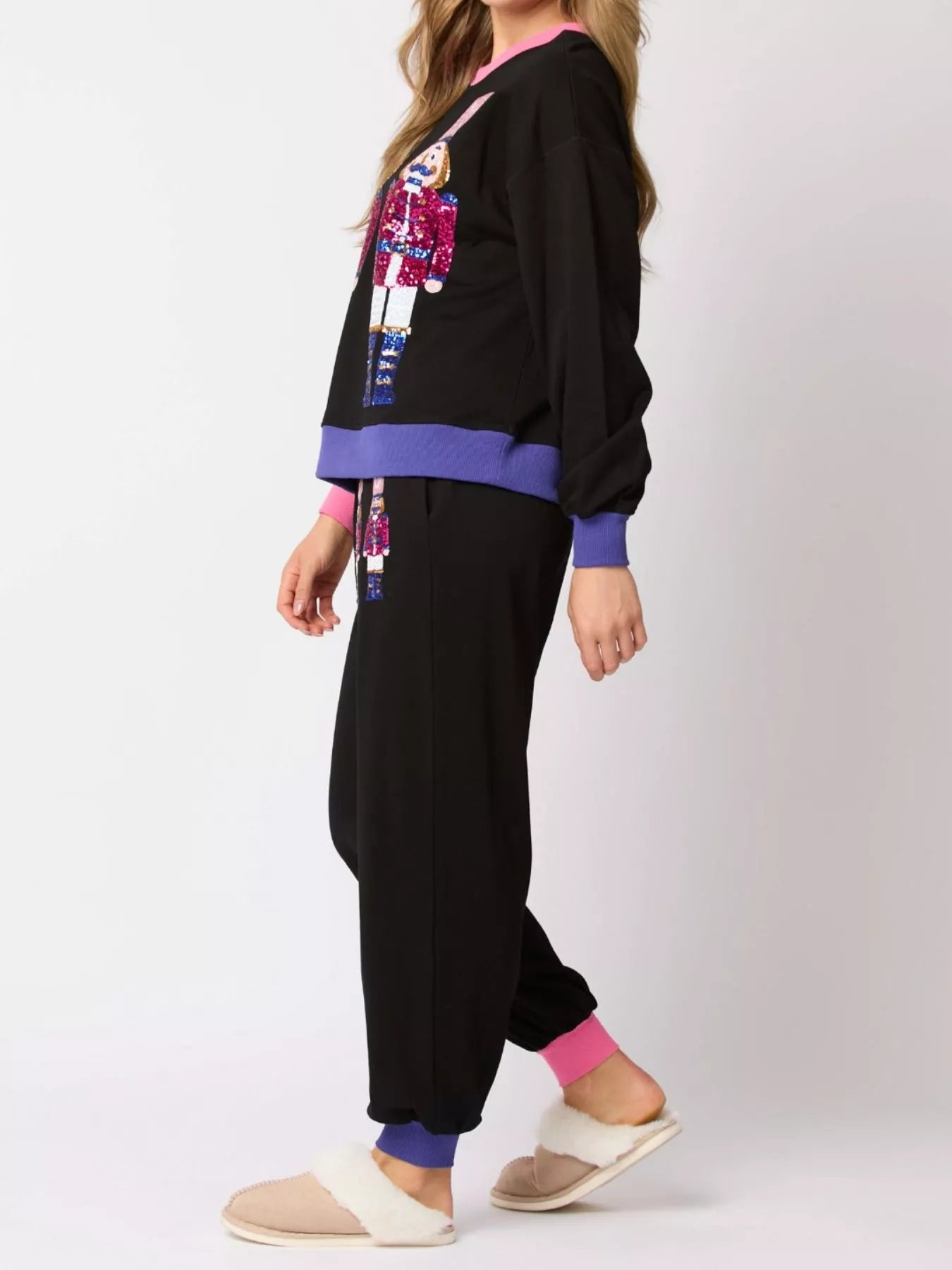 Nutcracker Contrast Trim Sweatshirt and Pants Set