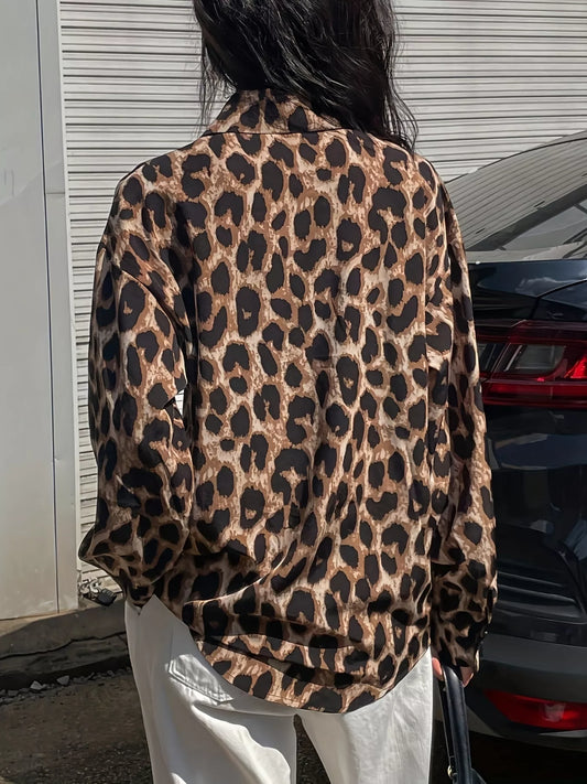 Leopard Print Button-Down Shirt