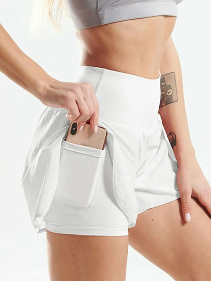 Pocketed High Waist Active Shorts