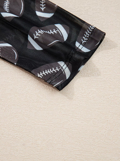 Game Day Mesh Sheer Long Sleeve Top