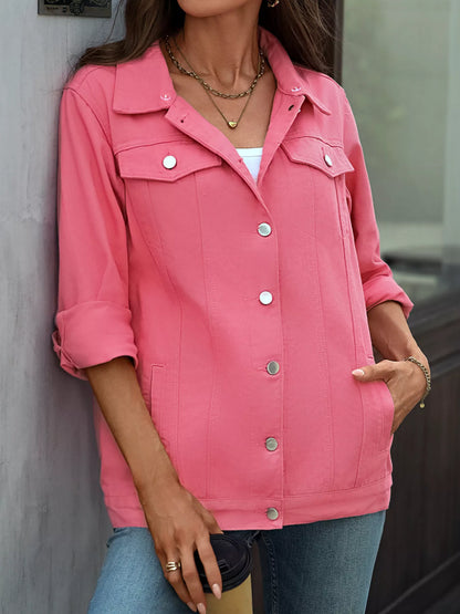 Button Up Long Sleeve Denim Jacket