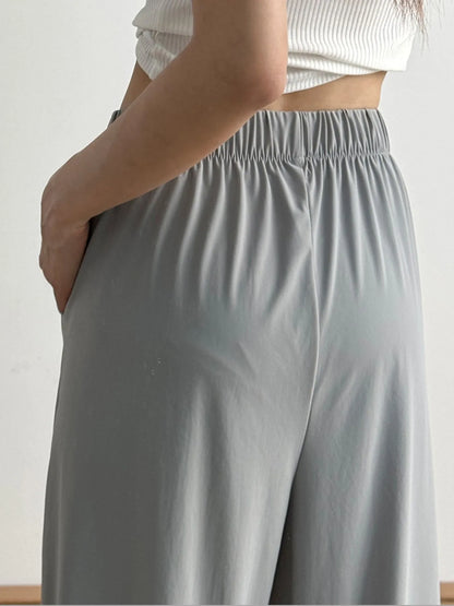 Wide-Leg Drawstring Pants