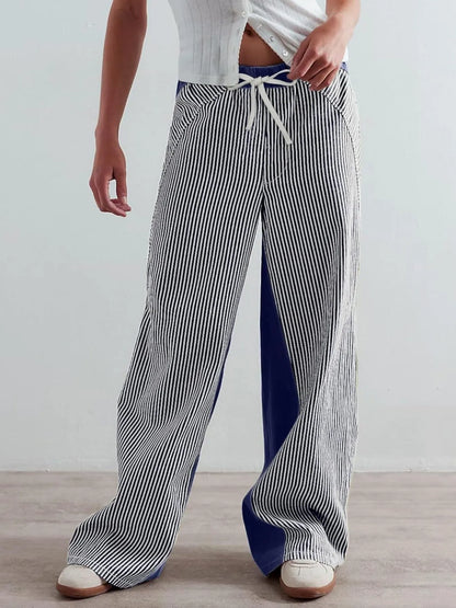 Striped Wide Leg Jeans