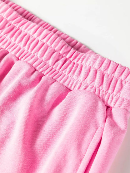 Bow Embroidered Sweatshirt and Shorts Set