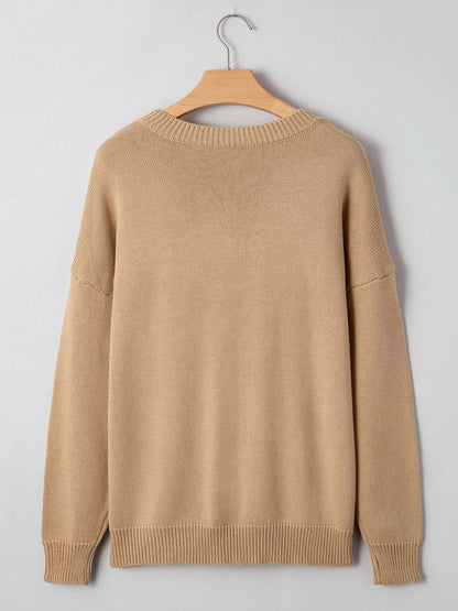 Merry Colorful Dot Detail Christmas Dolman Sweater