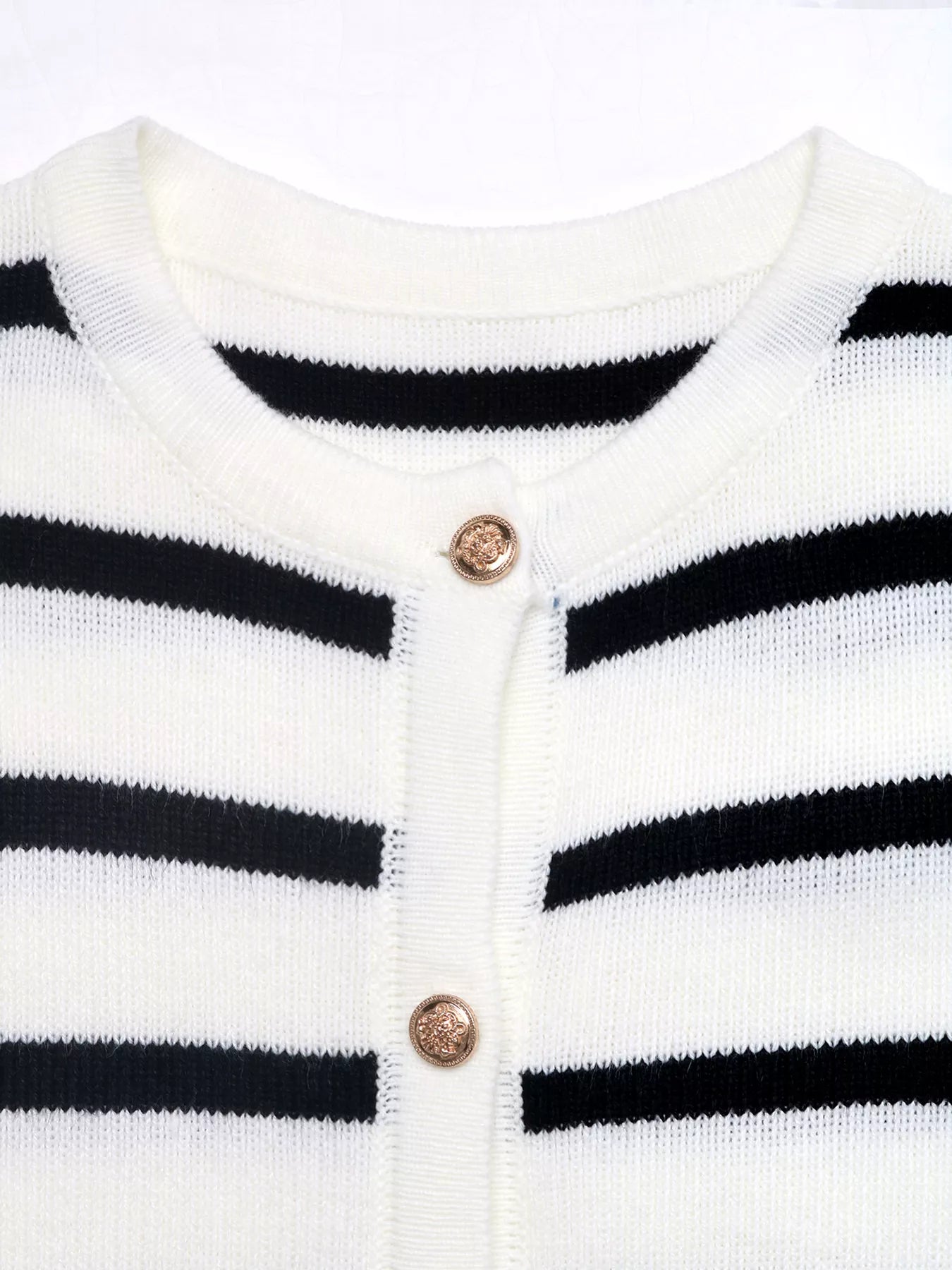 Striped Button-Front Cardigan