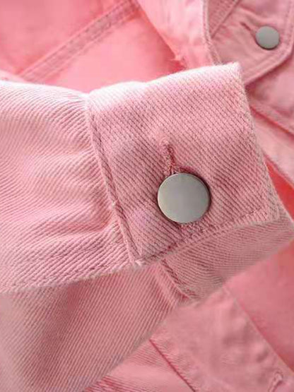 Full Size Cropped Denim Jacket Plus Size