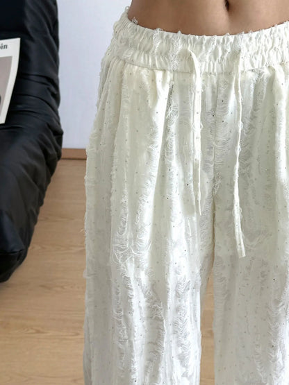 Drawstring Wide Leg Pants