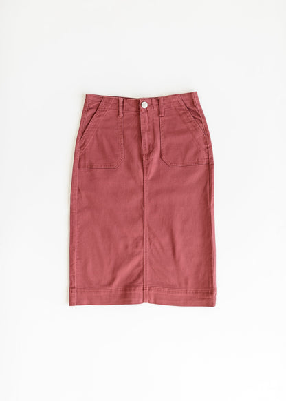 Erica Cotton Twill Midi Skirt