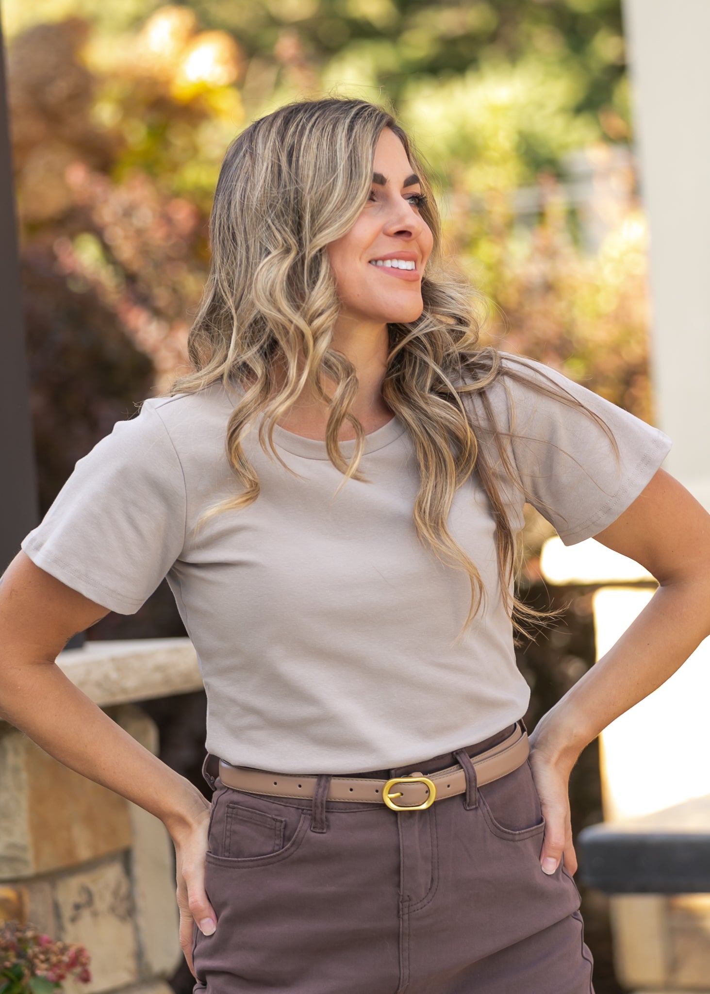 Essential Flutter Sleeve Top Sand