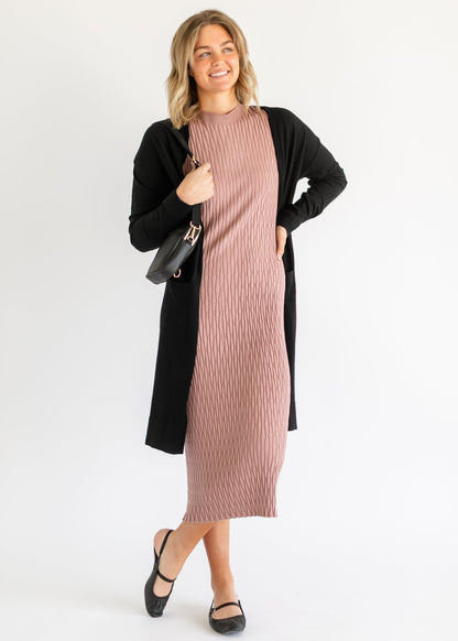 Essential Long + Soft Cardigan Black