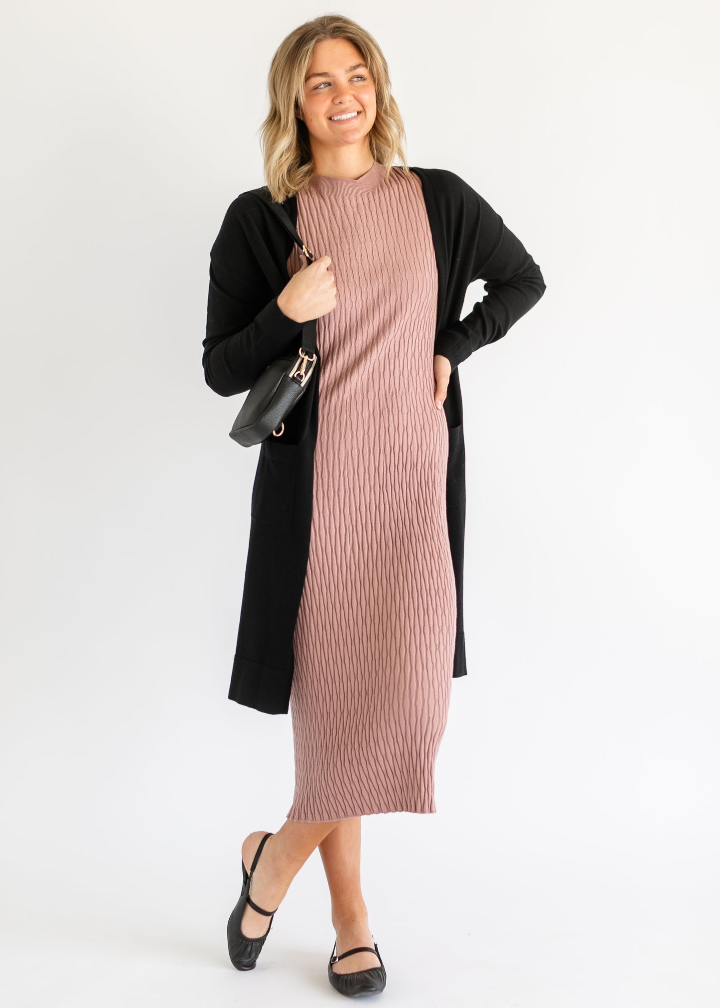 Essential Long + Soft Cardigan Black