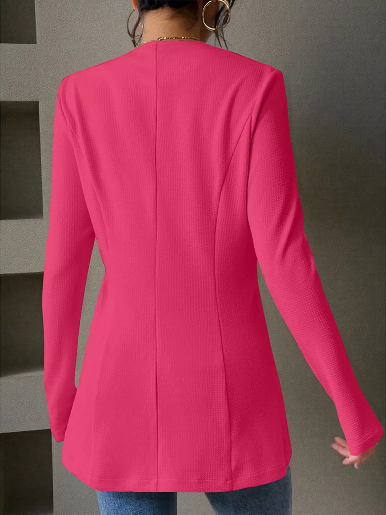 One Button Long Sleeve Blazer