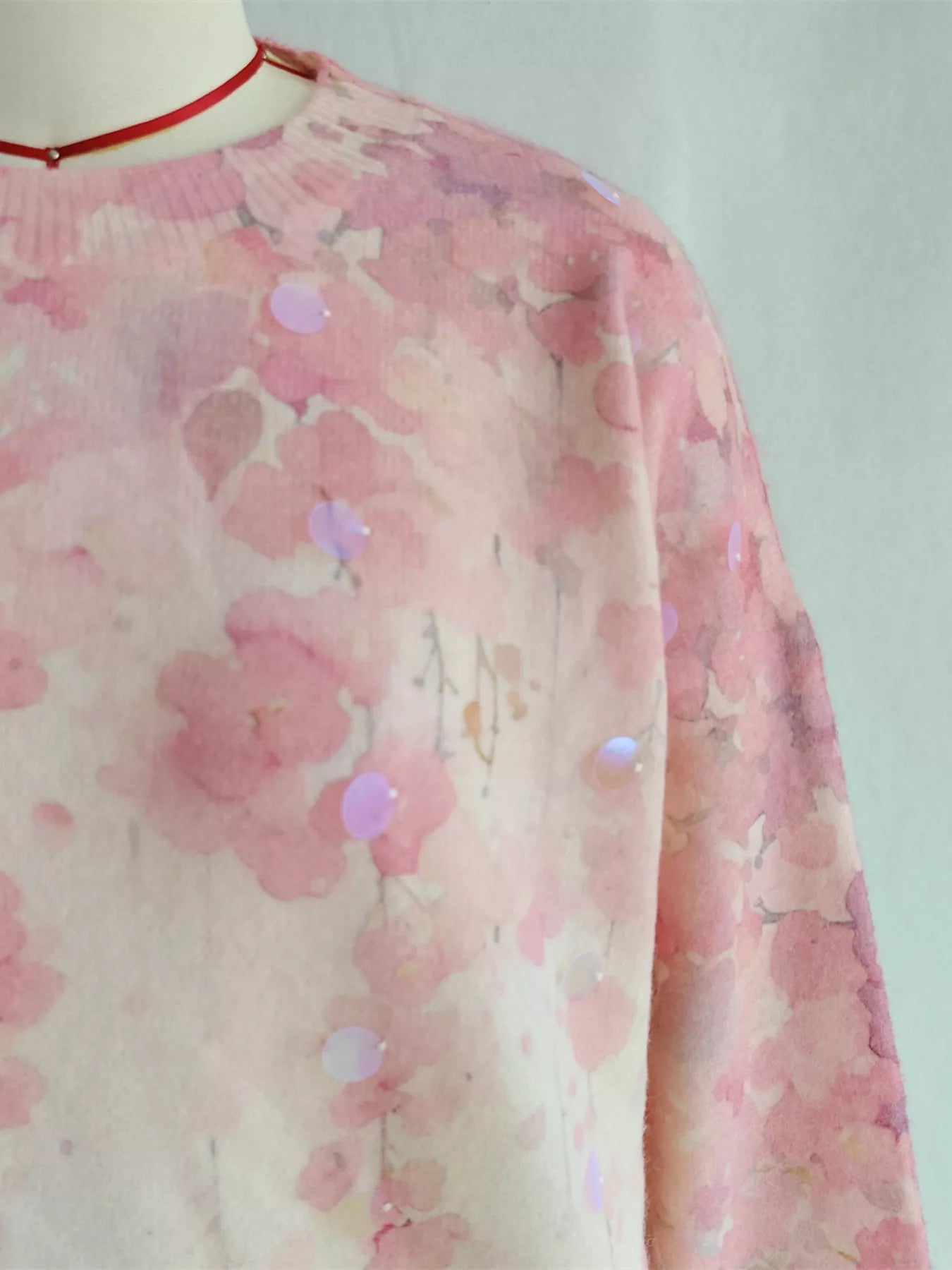 Sequin Crew Neck Long Sleeve Sweater