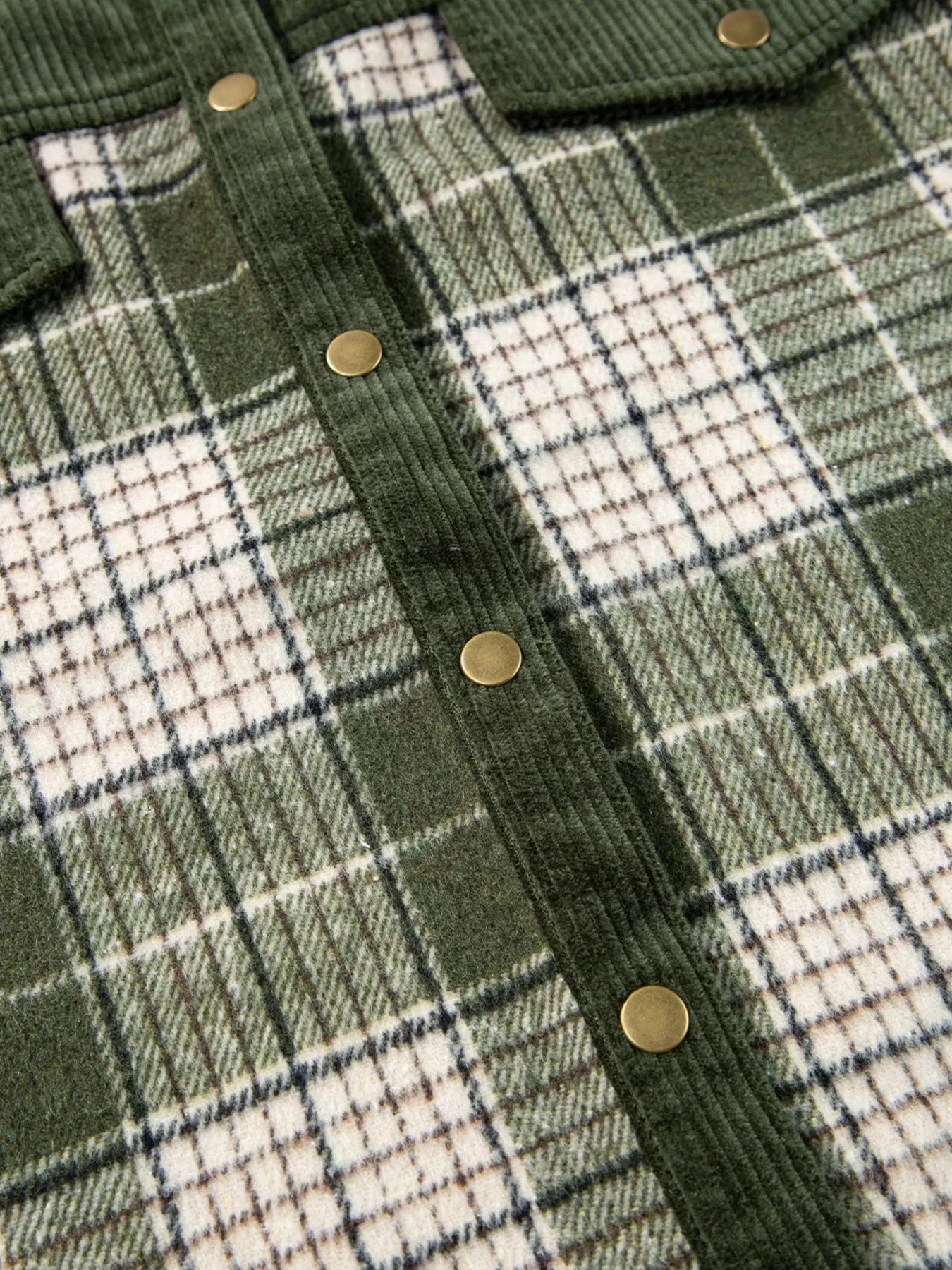 Plaid Button Up Long Sleeve Shacket