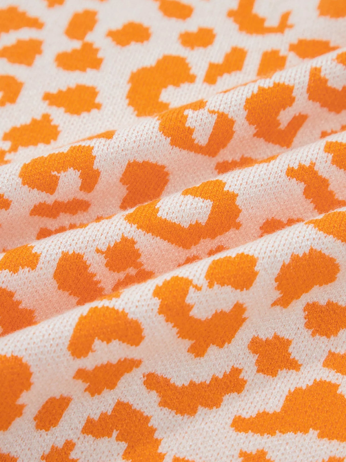 Leopard Drop Shoulder Chunky Knitted Cardigan