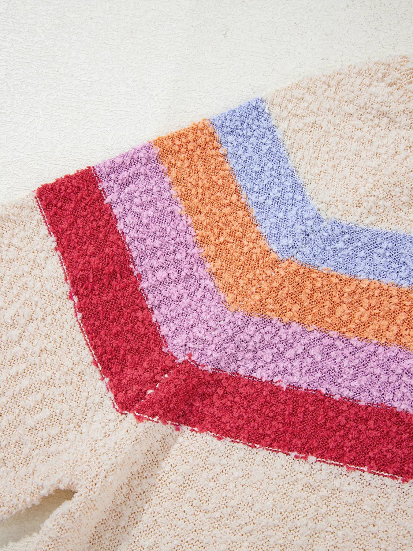 Striped Color Block Loose Sleeve Sweater