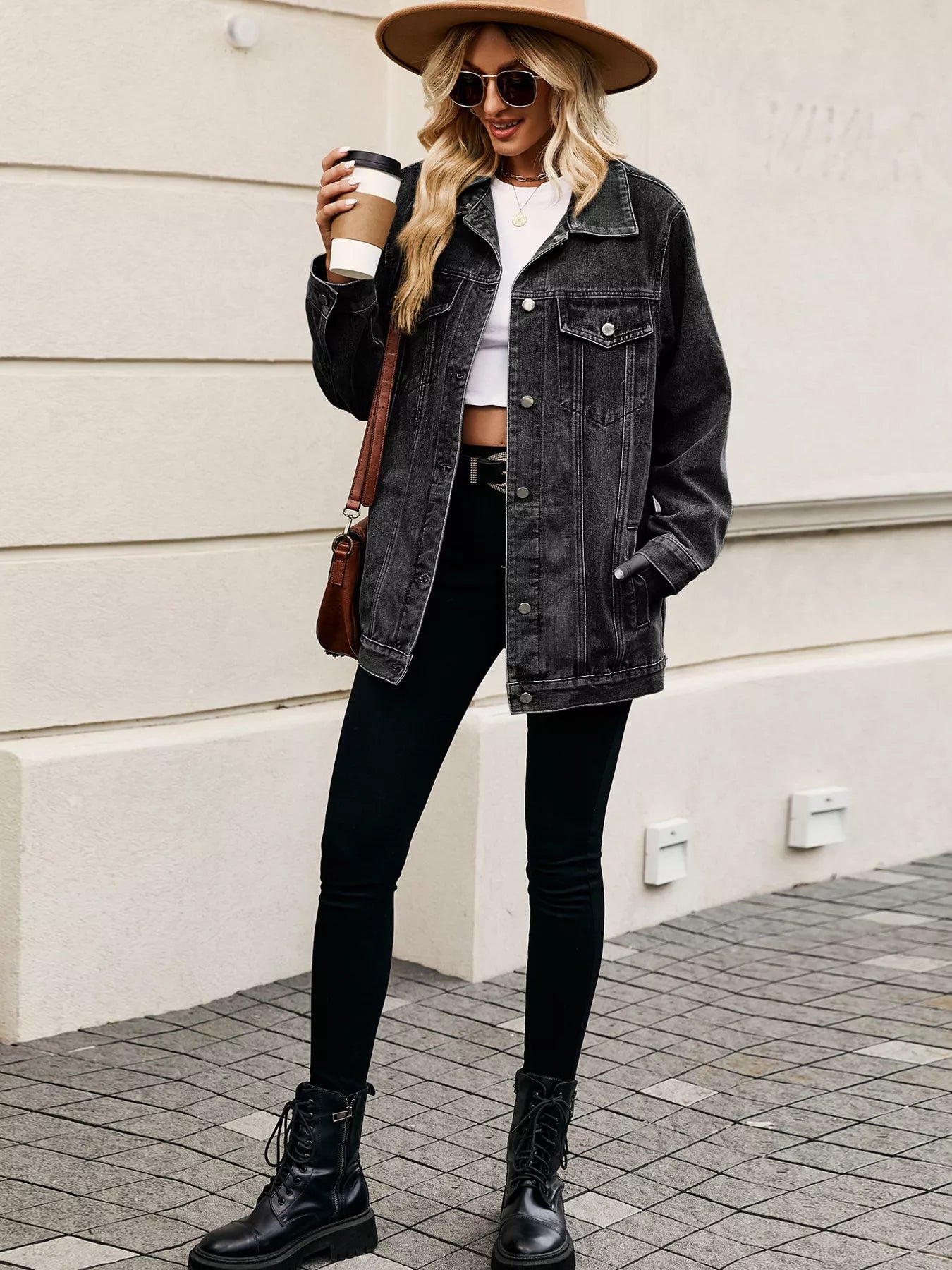 Button Up Long Sleeve Denim Jacket