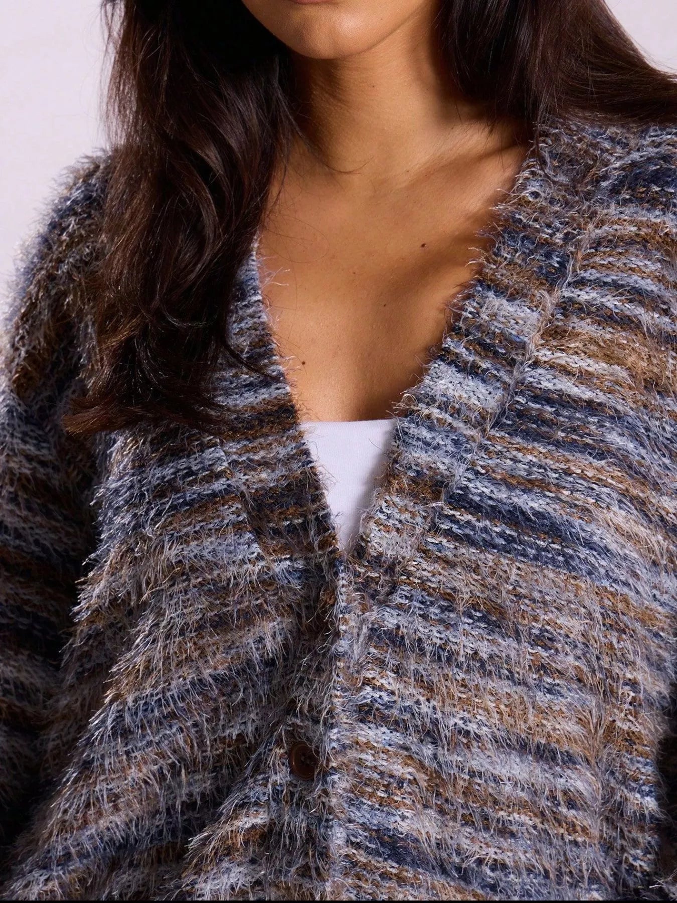 Chunky Knit V-Neck Button-Up Cardigan