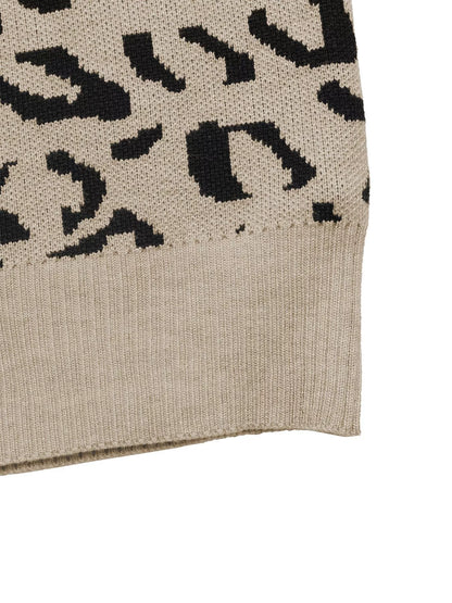 Frill Leopard Long Sleeve Sweater