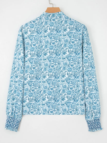 Floral Button Up Puff Sleeve Shirt