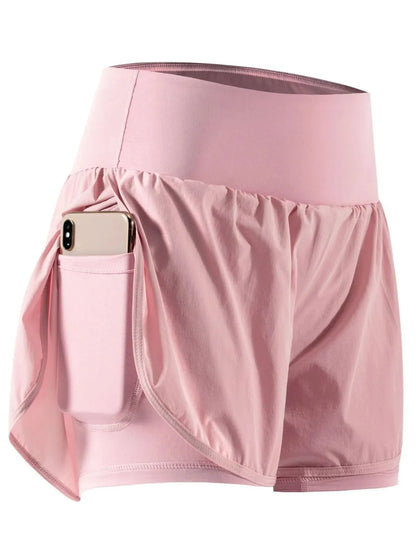 Pocketed High Waist Active Shorts Blush Pink