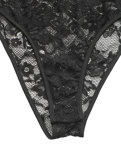 Lace Long Sleeve V-Neck Bodysuit