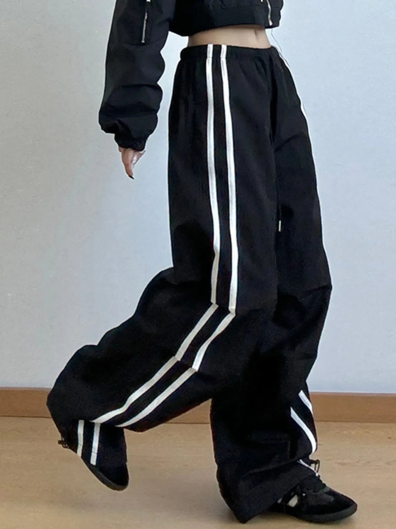 Side Stripes Wide Leg Pants