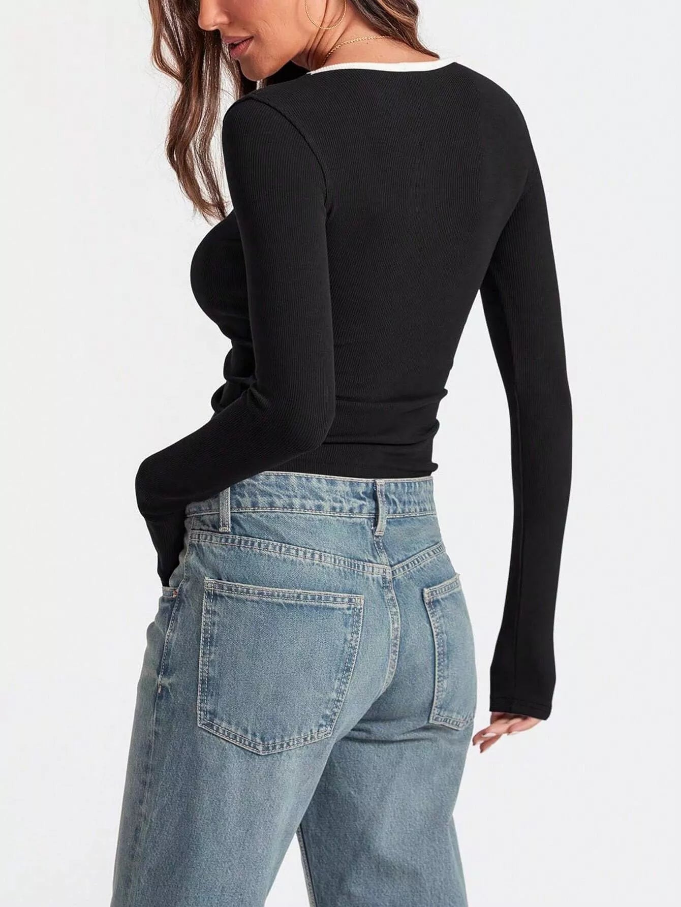 Scoop Neck Long Sleeve T-Shirt