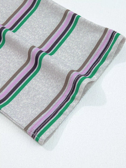 Stripe Oversize Drop Shoulder Long Sleeve Casual Top