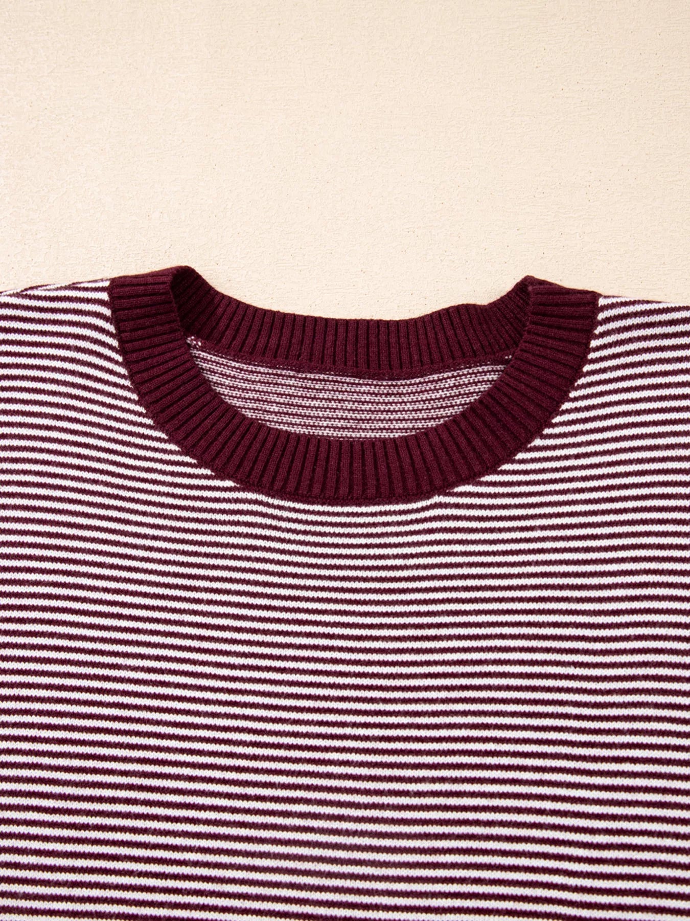 Stripe Color Block Patchwork Dolman Oversize Tunic Sweater