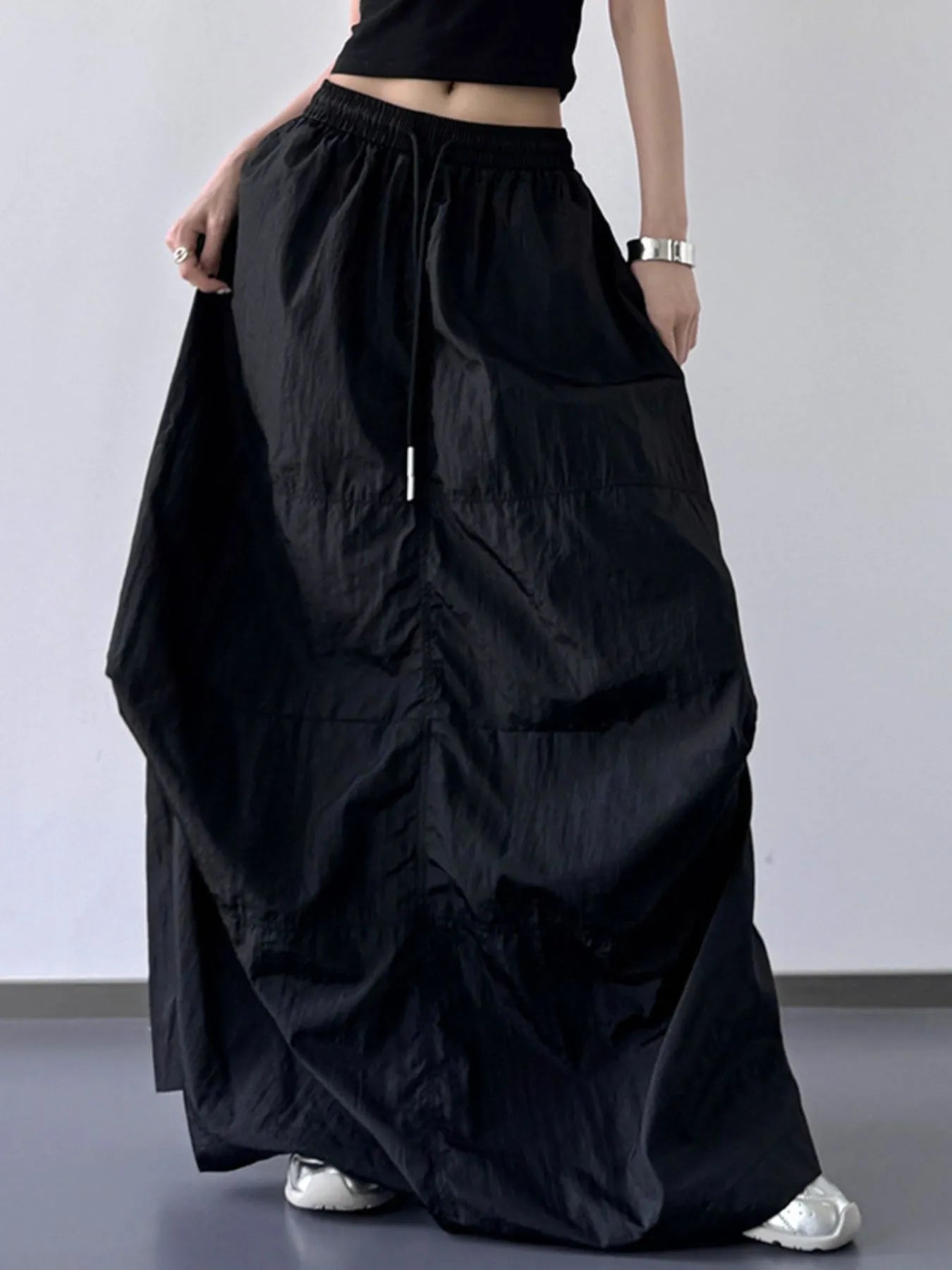 Drawstring Maxi Skirt
