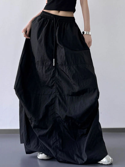 Drawstring Maxi Skirt