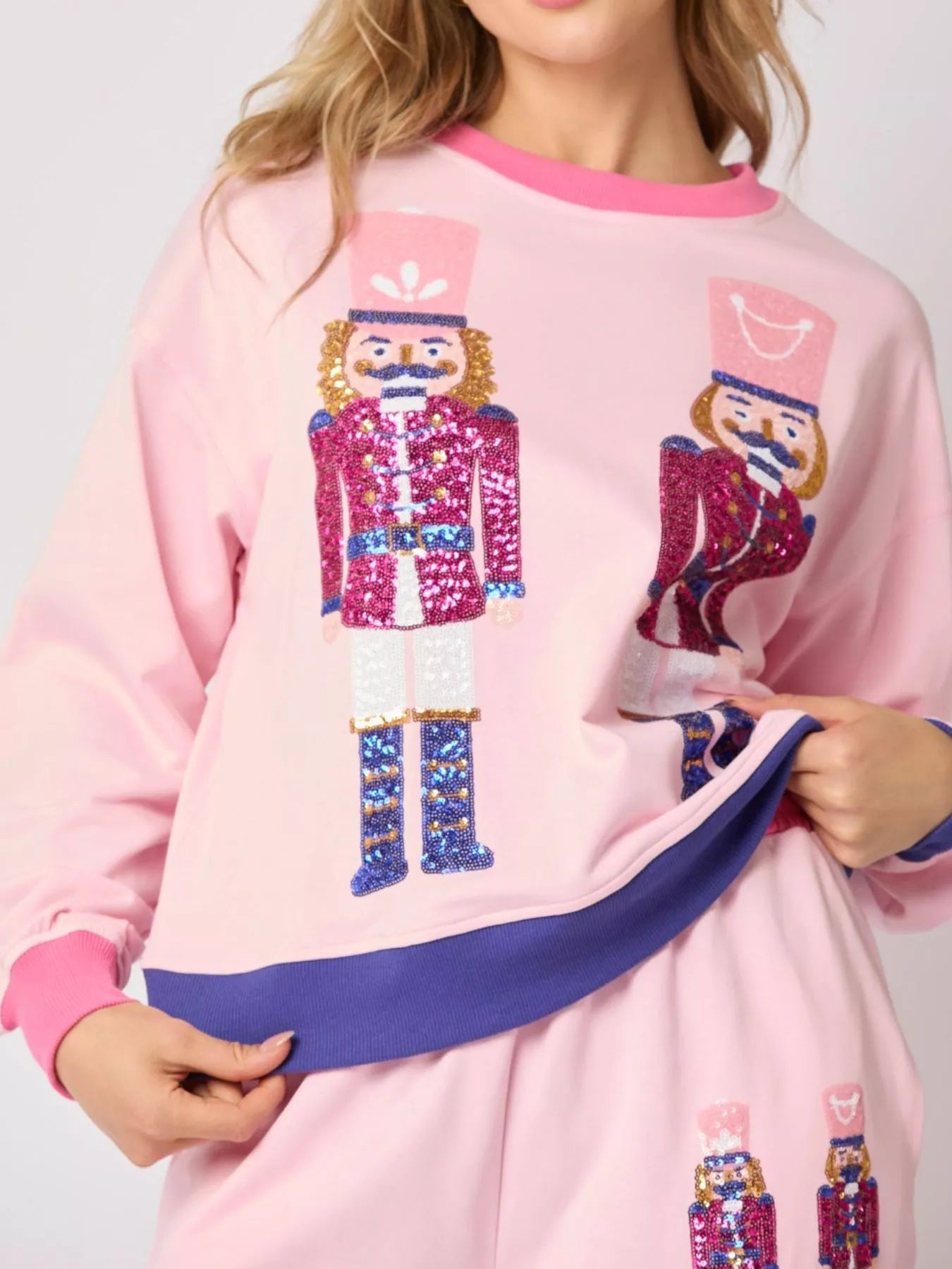 Nutcracker Contrast Trim Sweatshirt and Pants Set