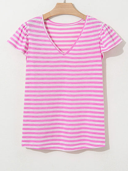 Striped V-Neck T-Shirt