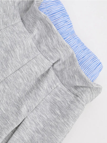 Drawstring Pleated Mini Skirt