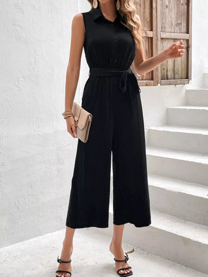 Sleeveless Wide Leg Jumpsuit