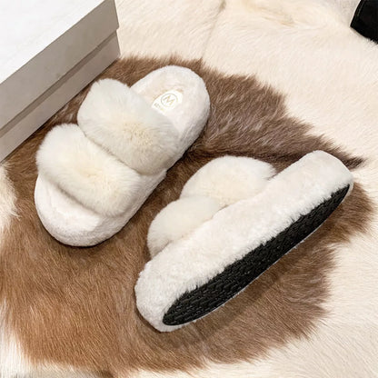 Fluffy Open Toe Slippers
