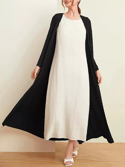 Open Front Long Sleeve Longline Cardigan Black